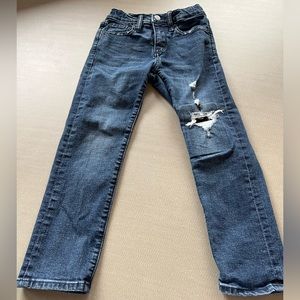 Old Navy lightly destructed Karate Slim Jeans dark blue size 6 unisex